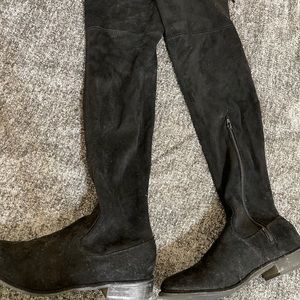 Suede black over the knee boots